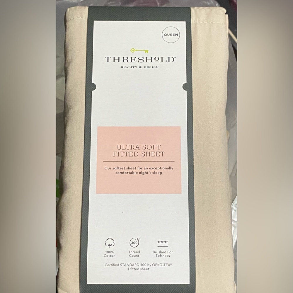 300 Count Ultra-Soft Fitted Sheet from
Thresholds (price for 2)